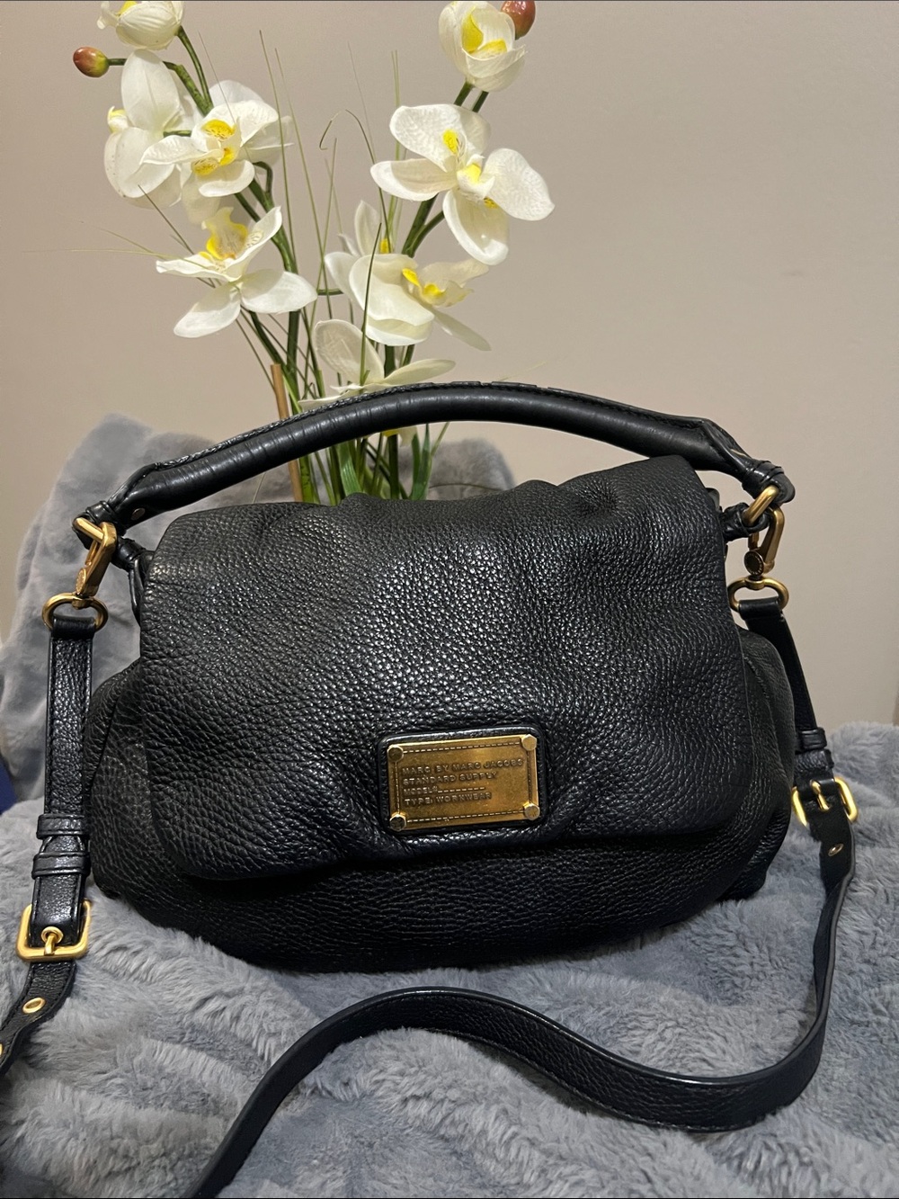 Marc by Marc Jacobs Q Lil’Ukita Black Leather Shoulder Bag GUC retail &395